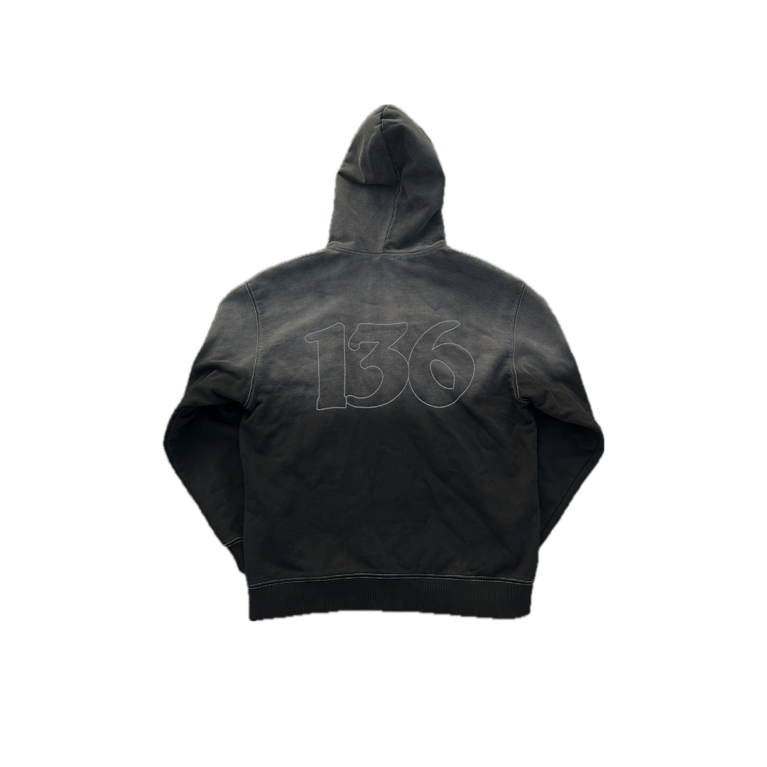 'BLACK' ZIP-UP HOODIE