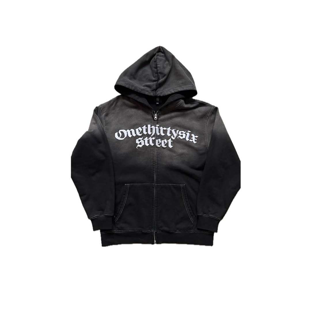 'BLACK' ZIP-UP HOODIE