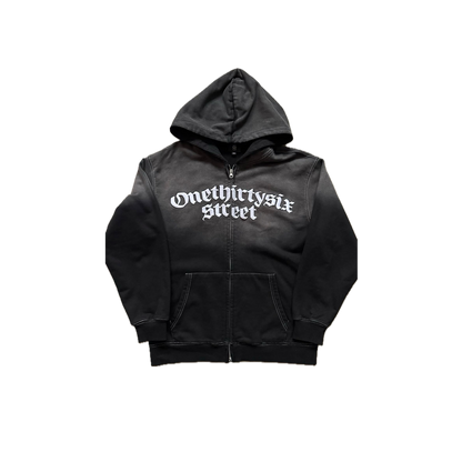 'BLACK' ZIP-UP HOODIE